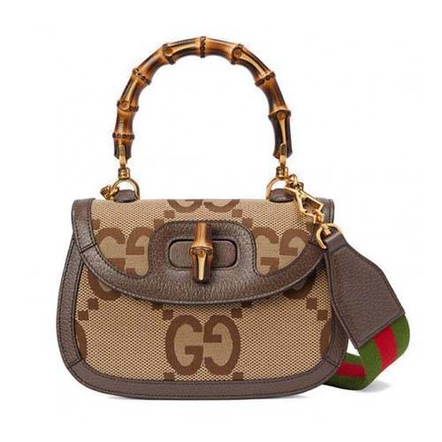  GUCCI BAMBOO 1947 JUMBO SMALL TOP HANDLE BAG 675797 (21*15*7cm)